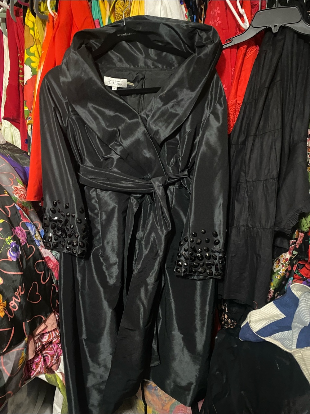 Teri Jon Black Labeled Dress or Coat with Branded Neck Tag